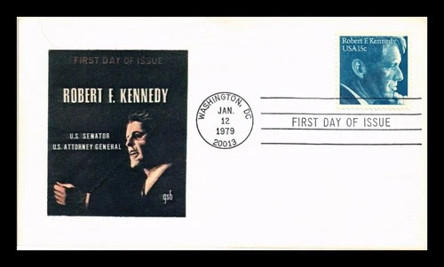 DR JIM STAMPS US COVER SENATOR ROBERT F KENNEDY MEMORIAM FDC THERMOGRAPHED
