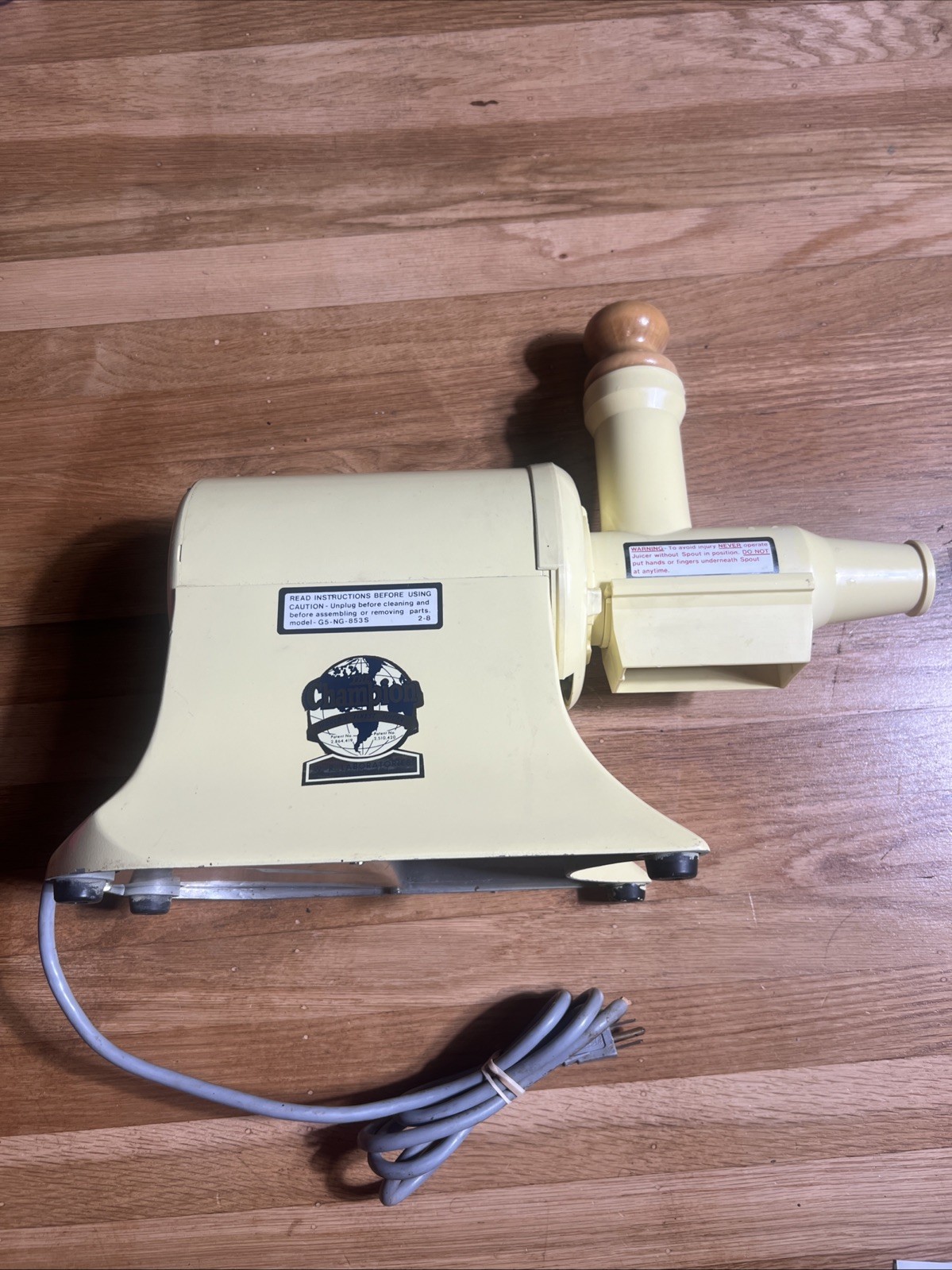The Champion Juicer Model G5-NG-853S Heavy Duty Juicing Machine Yellow Works