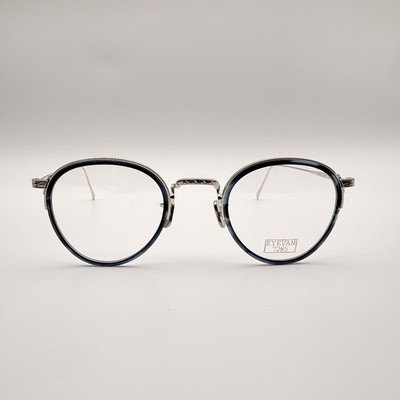 Eyevan 7285 544 c.2021 Glasses Frame Black Gold Panto Japan 47-23-140 NEW