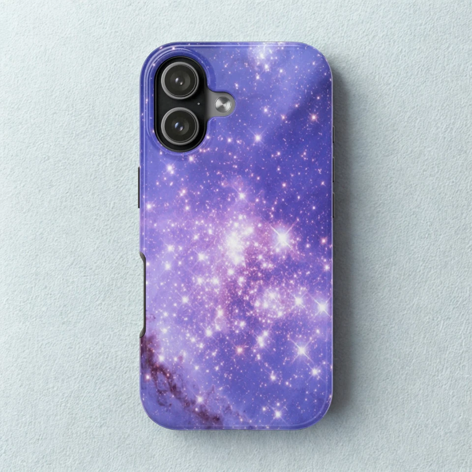 Funda Teléfono Galaxy Púrpura Brillante Resistente A Prueba de Golpes iPhone Modelo 17/16/15/14 Foto 3 de 4