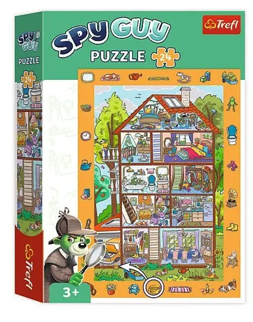 Trefl - Beobachtungspuzzles 24 Teile, Spy Guy: Zu Hause, 3+ | Finde alle Gegenstände im Bild, farbenfrohe Puzzles voller Details, Förderung von Konzentration und Beobachtungsgabe - Bild 2
