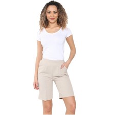 LADIES SHORTS WOMENS HALF ELASTICATED WAIST SUMMER SPORTS CASUAL BOTTOMS PANTS