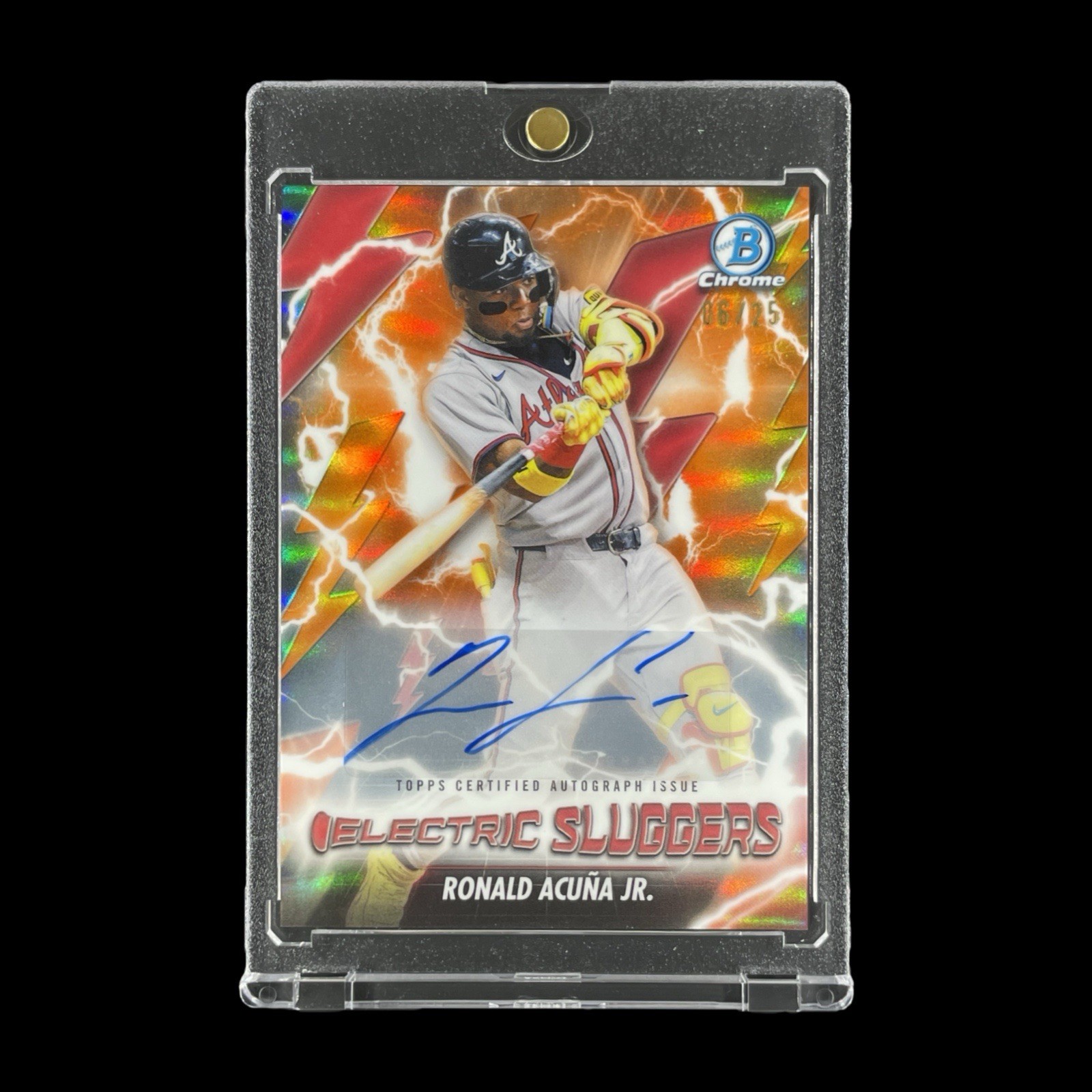 RONALD ACUNA JR. ORANGE REFRACTOR AUTO /25 SSP 2026 Bowman Chrome - Braves