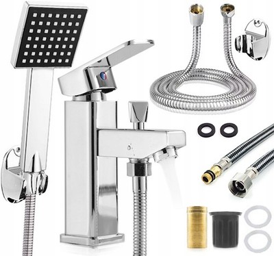1 Loch Badewannenarmatur Wasserhahn Handbrause Wannenrand Armatur Chrom Set