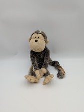 Jellycat Mattie Monkey 17" Plush Floppy Curly Tail Brown And Grey Retired