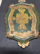 Vassoio fiorentino i legno barocco antico anni 50/60  decorato a mano vintage
