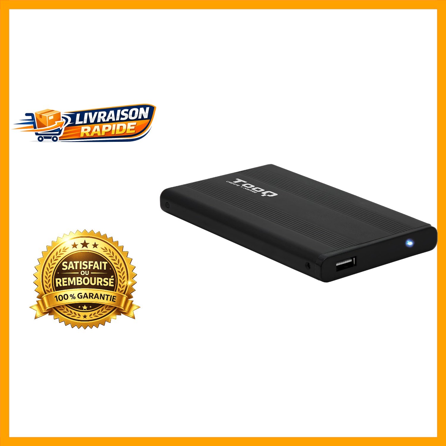 TooQ TQE-2510B Boîtier 2.5 Pouces pour Récupérer Données PC En Panne