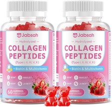 2-PK Collagen Gummies for Women  Men,Hydrolyzed Collagen Peptides Type I, I1,..