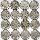 16 DIFFERENT Buffalo Nickel Lot * Original * Nice * 1913D T1- 1937D Nickels #2