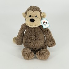 Jellycat Medium Bashful Monkey Brown Plush Retired NWT 12  Rare