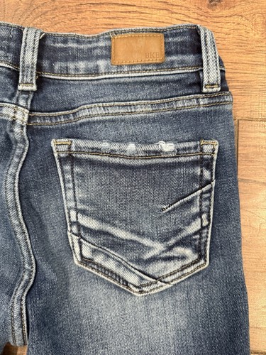 BKE Youth Girls Stretch Flare Denim Jeans, Dark Wash, Size 12 - Picture 5 of 6