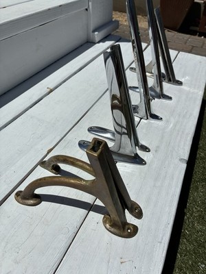 39-47 Oem Vintage Chris Craft Wooden Boat Windshield LH & RH Main Brackets Nos