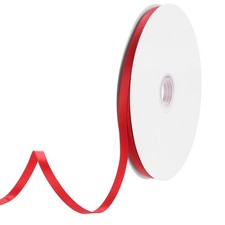 Doppelseitiges Polyester-Satinband rot 1/4" 65 Yards f&uuml;r brand