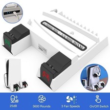 PS5 Stand with Cooling Fan and Dual Controller Charger Station PS5 Accessories