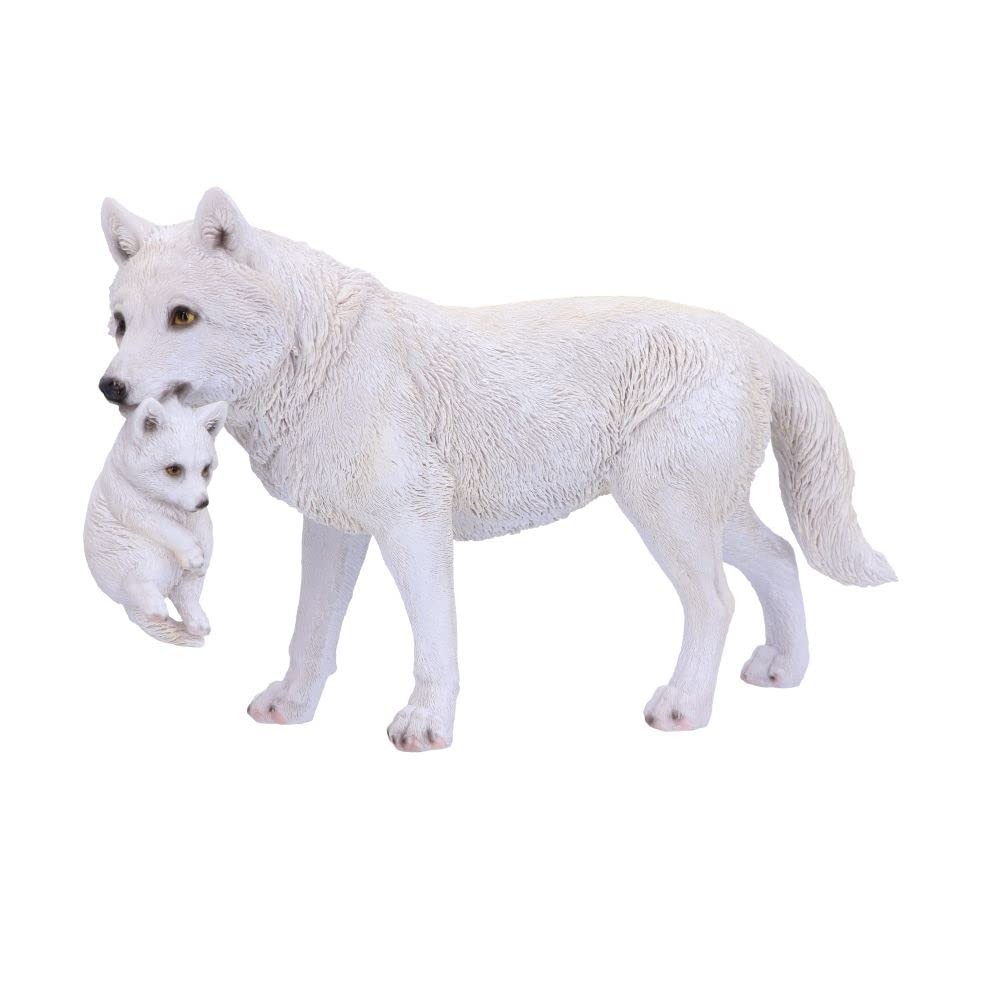 Nemesis Now Winter Bond Wolves Figurine, White, 30cm