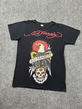 Womens T Shirt Ed Hardy Black Eagle Skull Graphic Print, Size S