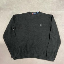 Vintage Chaps Knitted Jumper Pullover Knit Sweater With Logo Men's L
