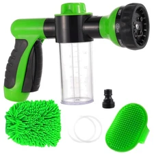Professional Car Wash Foam Gun with Mitt - 8 in 1 Nozzle for Ultimate Cleaning