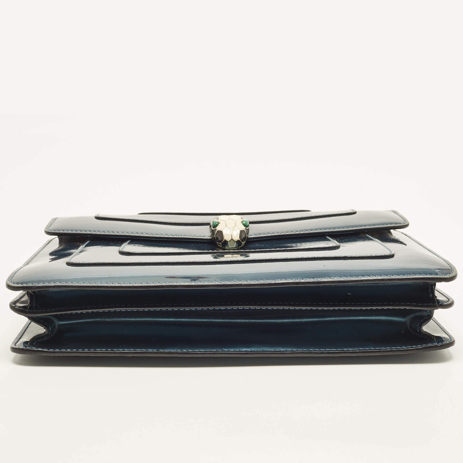 Bvlgari Serpenti Forever Flap Medium Green Patent Leather Shoulder Bag image 6
