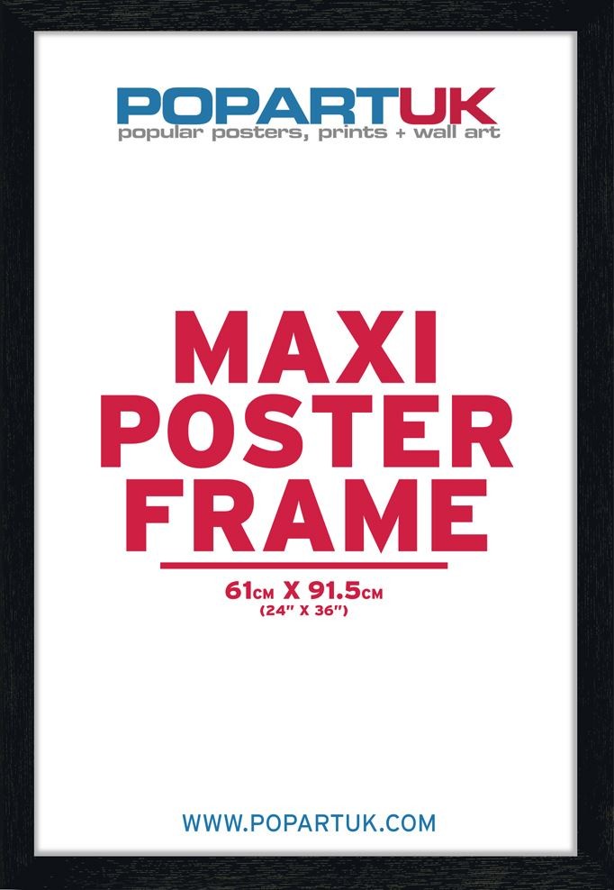 61x91.5cm Satin Black Wooden Maxi Poster Frame