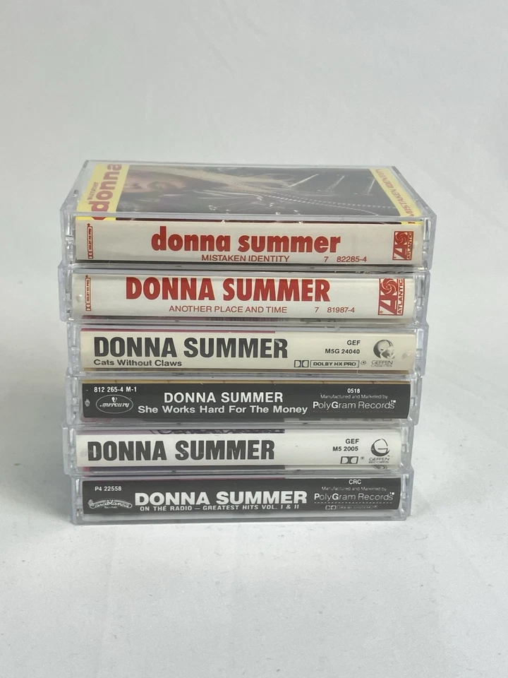 DONNA SUMMER Cassette Tape Lot x6 Self Mistaken Time Hard Cats On The Radio Foto 2 de 4