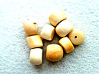 ANTIQUE 9  PCS  TUBE SHAPE WHITE CORAL  SHELL  TRADE BEADS  W/ A PINK TOUCH — photo 4
