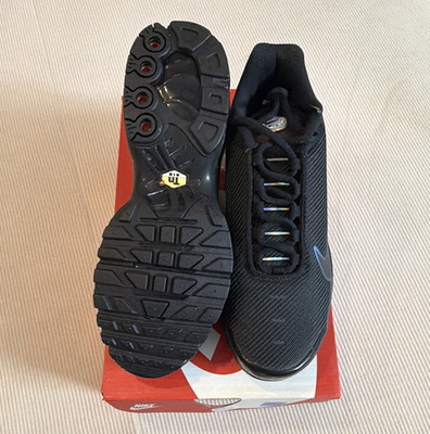 Nike Air Max Plus Herren Sneaker Low Top Schnürung Schwarz/Silber EU 40,5