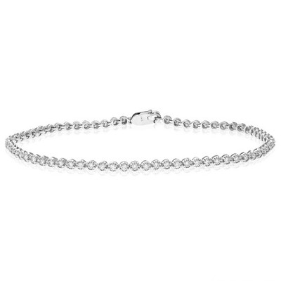1 cttw Lab Grown Diamant Tennis Armband in Sterlingsilber 7 Zoll