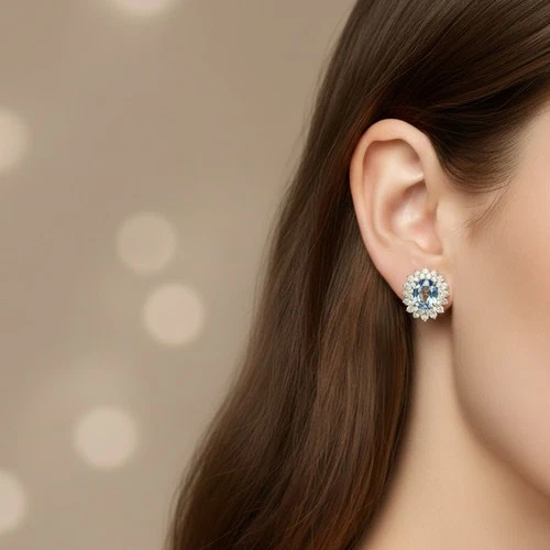 Estate Color Change Alexandrite 6.90Ct 925 Sterling Silver Rose Gold Earrings