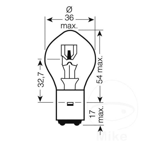 JMP Bilux Bulb 12V 35/35W Ba20D Fits Yamaha YN 100 1999-2003 - Picture 1 of 1
