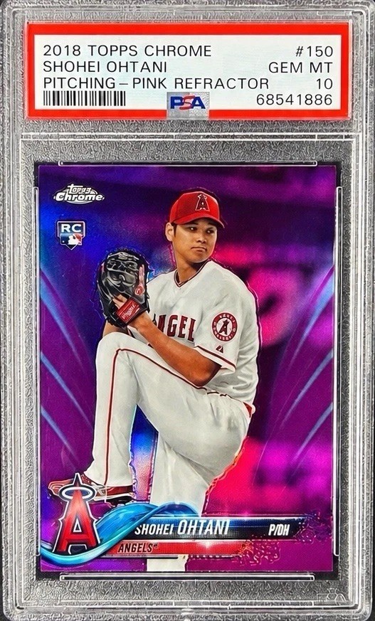 2018 Topps Chrome Shohei Ohtani Pink Refractor #150 Pitching RC Rookie PSA 10