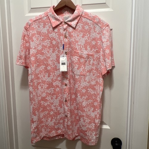 NWT Southern Tide Mesa Sun Farer Polo Shirt Mens L Hawaiian Floral Pink Cotton - Picture 3 of 13