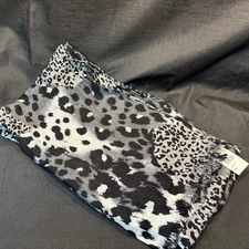 Brand New Large, Black And White Leopard Print Scarf By Collection Eighteen.