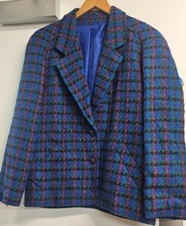 VINTAGE DERETA multicolour pure new wool blazer made in England UK14 CG S60