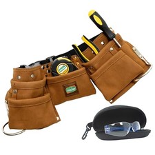Kids Adjustable Leather Tool Belt for Toddlers and Kids, Dress Brown Tool Belt