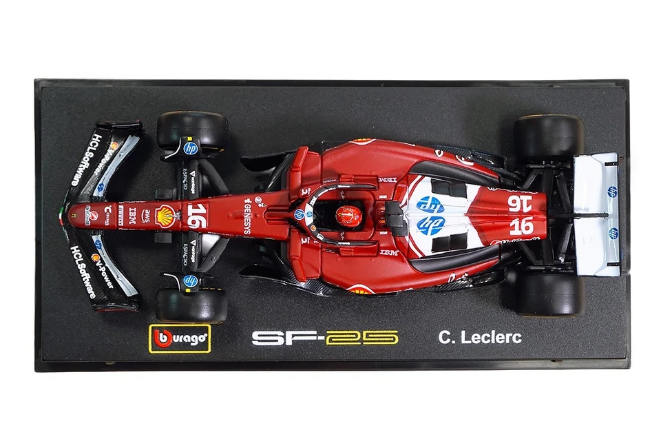 Modellino Ferrari SF-25 Charles Leclerc F1 2025  1/43 Burago + pilota e vetrina - Immagine 3 di 4