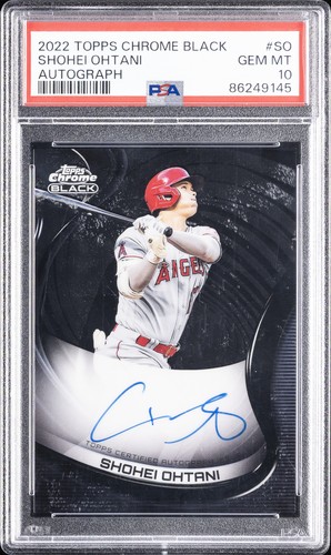 2022 TOPPS CHROME BLACK AUTO #SO SHOHEI OHTANI PSA 10 AUTO