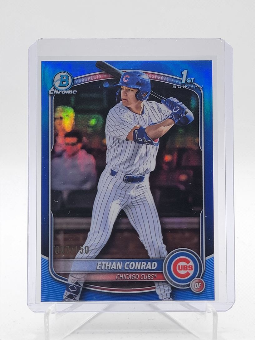 ETHAN CONRAD 2025 BOWMAN CHROME DRAFT 1ST BLUE REFRACTOR /150 Q6821