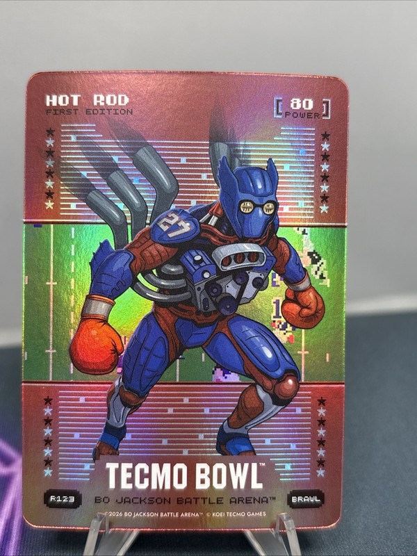 2026 Bo Jackson Battle Arena Tecmo Bowl Hot Rod Rodney Hampton Red Brawl Foil