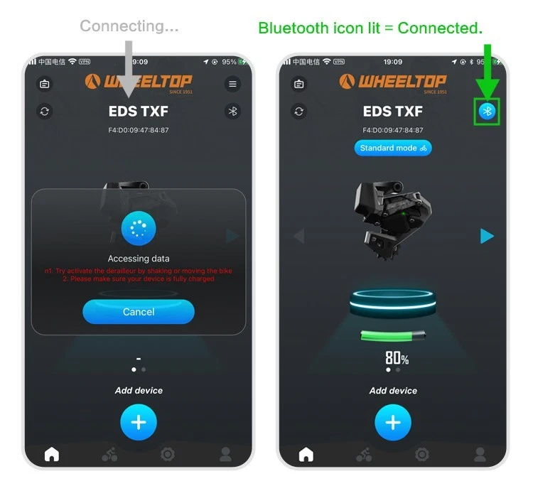 WHEELTOP app main screen