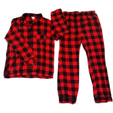 Wondershop Mens Red Black Buffalo Plaid Cotton Flannel Pajama Set Size M