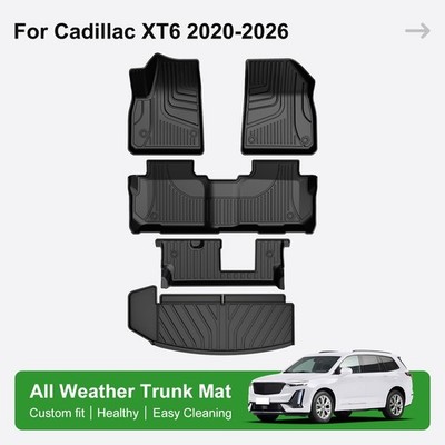 Car  All Weather TPE Floor Mats&Cargo Liner For Cadillac XT6 2020-2026 (7 Seats)