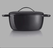 Tupperware Cast Iron Gusseisen Kasserolle Bräter Topf grillgeeignet 5,4 L Neu