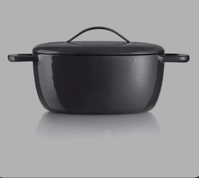 Tupperware Cast Iron Gusseisen Kasserolle Bräter Topf grillgeeignet 5,4 L Neu