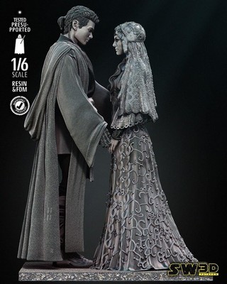 Ep2 Anakin & Padme Star Wars Motto 3D Figur / Diorama / Skulptur von sw3d