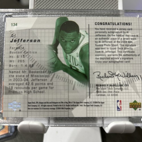AL JEFFERSON ~ 2004-05 SPx Rookie Jersey Autograph AUTO RC #134 (#89/1999) - Picture 2 of 2