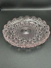 Vintage Pink Depression Cut Glass Round Dish 7.5"