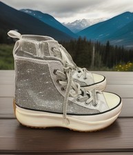 Steve Madden Berker Rhinestone high-top Platform Sneakers Sz 7.5