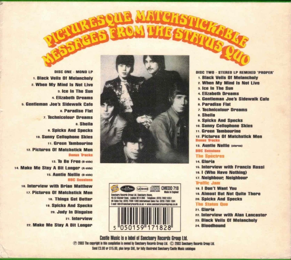 STATUS QUO - Picturesque matchstickable messages from the... 2xCDA 2003 - UK - Immagine 2 di 2