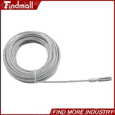 Findmall 1/4'' x 50' Galvanized Steel Winch Cable 7x19 Strands Single End Crimped